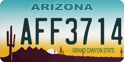 AZ license plate AFF3714