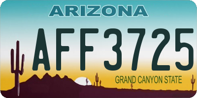 AZ license plate AFF3725