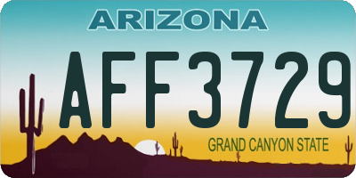 AZ license plate AFF3729
