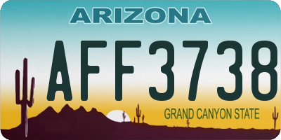 AZ license plate AFF3738