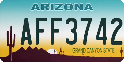 AZ license plate AFF3742