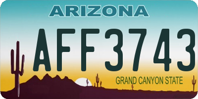 AZ license plate AFF3743