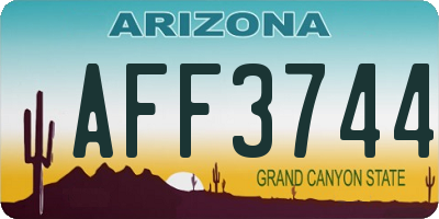 AZ license plate AFF3744