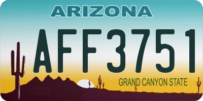 AZ license plate AFF3751