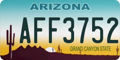AZ license plate AFF3752