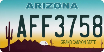 AZ license plate AFF3758