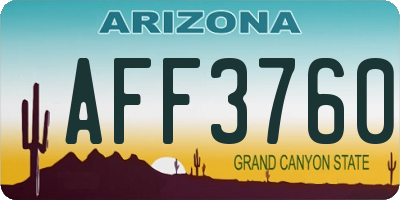 AZ license plate AFF3760