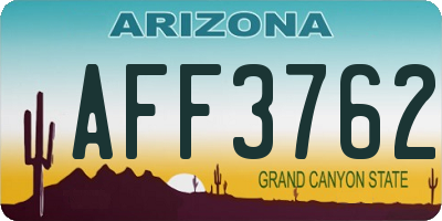 AZ license plate AFF3762
