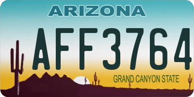 AZ license plate AFF3764
