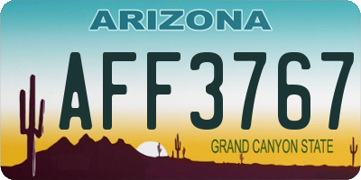 AZ license plate AFF3767