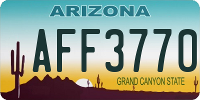 AZ license plate AFF3770
