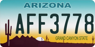 AZ license plate AFF3778