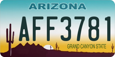 AZ license plate AFF3781