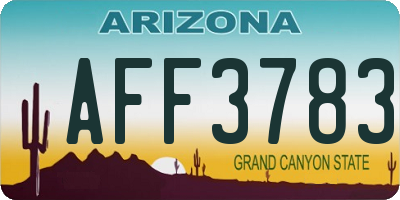 AZ license plate AFF3783
