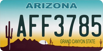 AZ license plate AFF3785