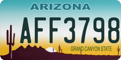 AZ license plate AFF3798