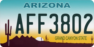 AZ license plate AFF3802
