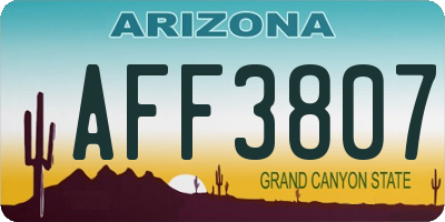 AZ license plate AFF3807
