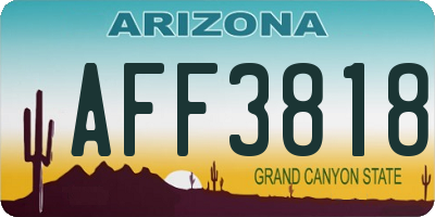 AZ license plate AFF3818