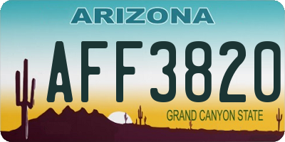 AZ license plate AFF3820