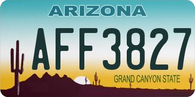 AZ license plate AFF3827