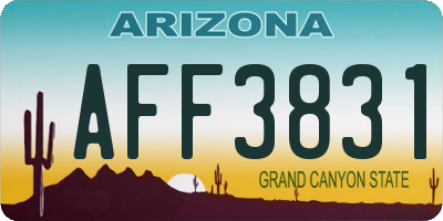 AZ license plate AFF3831