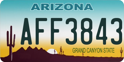 AZ license plate AFF3843
