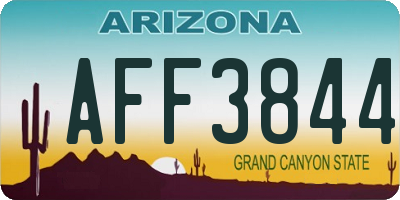 AZ license plate AFF3844