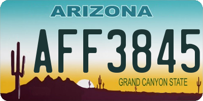 AZ license plate AFF3845