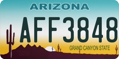 AZ license plate AFF3848