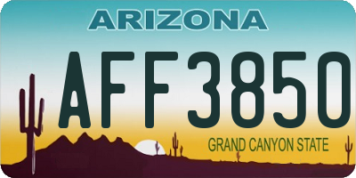 AZ license plate AFF3850