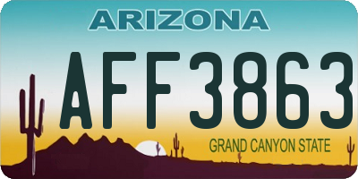 AZ license plate AFF3863