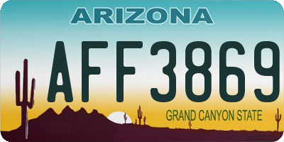 AZ license plate AFF3869