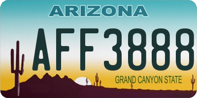 AZ license plate AFF3888