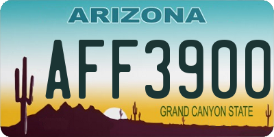 AZ license plate AFF3900