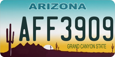 AZ license plate AFF3909