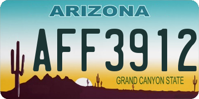AZ license plate AFF3912