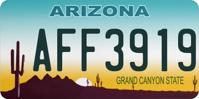 AZ license plate AFF3919