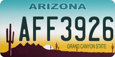 AZ license plate AFF3926