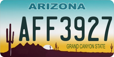 AZ license plate AFF3927