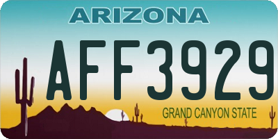 AZ license plate AFF3929