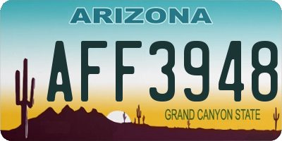 AZ license plate AFF3948