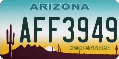 AZ license plate AFF3949