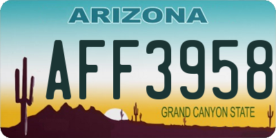 AZ license plate AFF3958