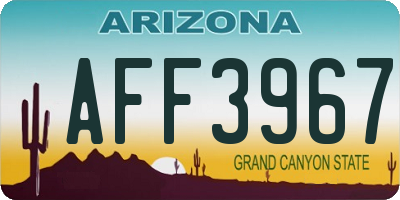 AZ license plate AFF3967