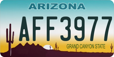 AZ license plate AFF3977