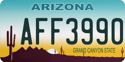 AZ license plate AFF3990