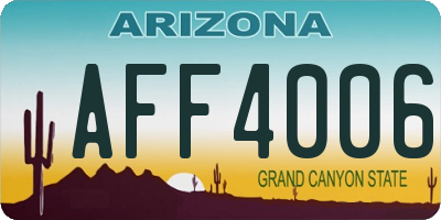 AZ license plate AFF4006