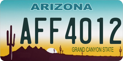 AZ license plate AFF4012