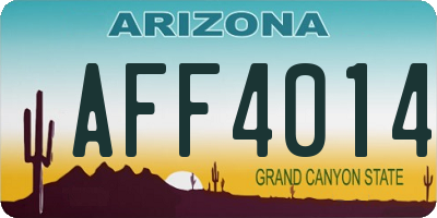 AZ license plate AFF4014